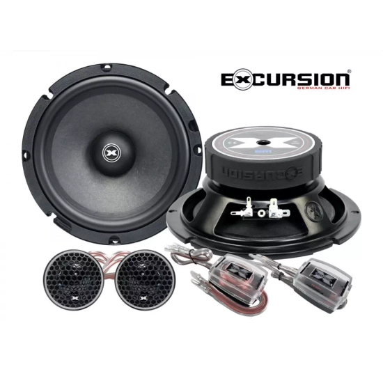 Excursion RX-6C 2-drożny zestaw głośnikowy SQ: 2 tweetery 26mm, 2 woofery 165mm, 4 zwrotnice pasywne (2xLP, 2xHP) - 2ohm, 120/300W, 92dB, 50-30000Hz,